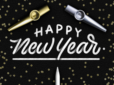 Happy New Year! applepencil handlettering happynewyear ipad ipadpro lettering monoweight newyear procreate type typedesign