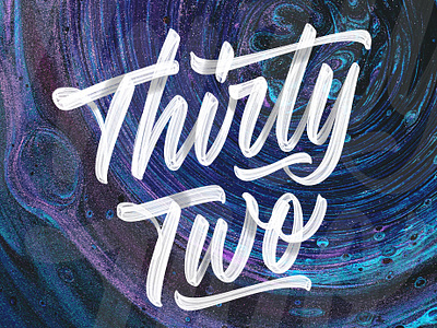 Thirty Two applepencil handlettering handtype ipadlettering ipadpro lettering procreate script type typedesign typography