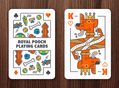 Royal Pooches bone canine cards dog illustration king kingofhearts pets playing cards poker suicideking