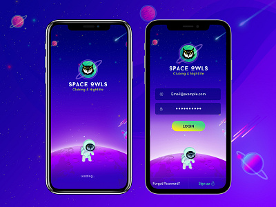 Space app design ui