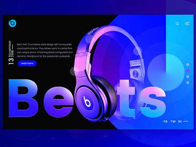 Beats app branding illustration typography ui website