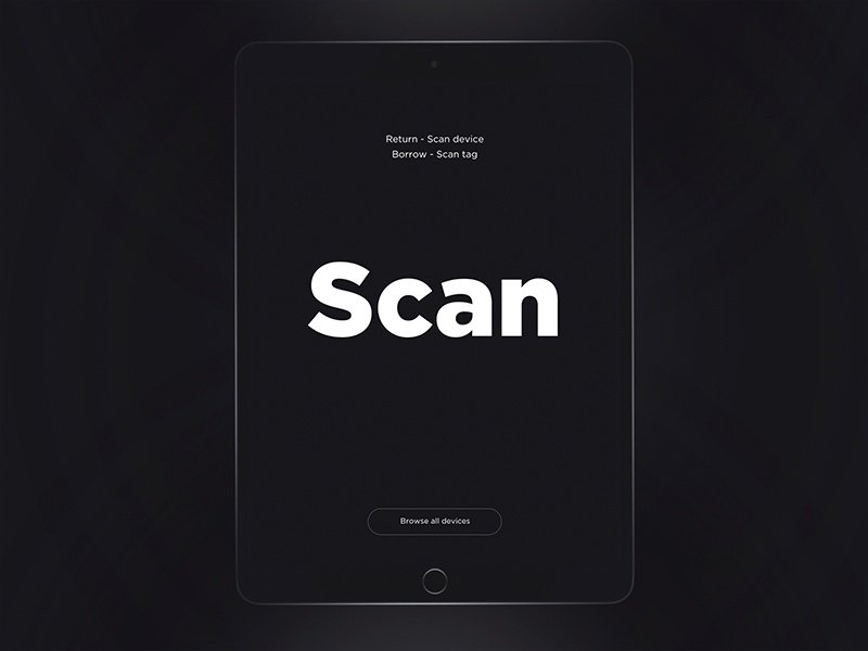 Device Library Scan animation black gif minimal onboarding scan scanner welcome