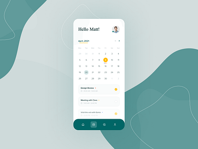 Calendar & Tasks App calendar clean design figma modren task task app task list task manager ui