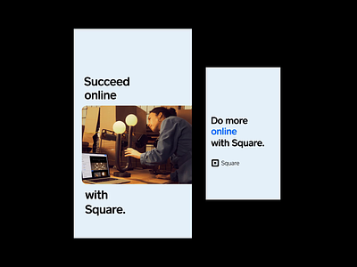 Square — Grow Online campaign — animated social ads ads animation blue facebook instagram marketing campaign mobile motion motion graphics phone type animation typography ui website