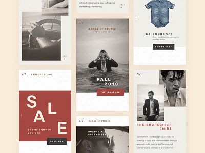 Canal St Studio - mobile screens app ecommerce fashion lookbook men mobile retail sale shop store ui