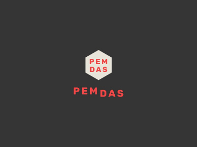 Pemdas Logo bar branding design tool hexagon identity logo math minimal red template