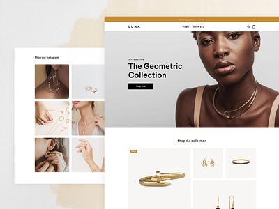 Square online store - Luna retail template ecommerce fashion jewelry layout retail sale shop ui web design