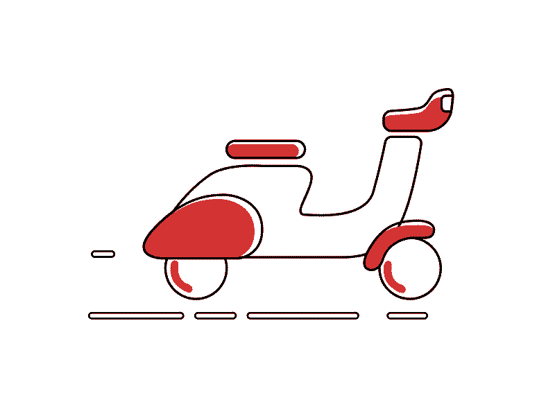 Scooter 2d aftereffects animation gif icon loop motion scooter shapes smooth