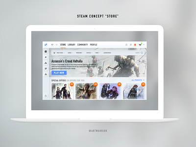Steam App Redesign Concept (STORE) design game games gamestore launcher origin store store app store design