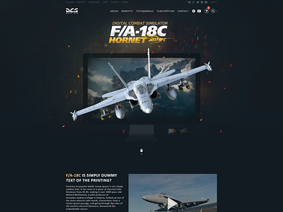 Concept Landing F/A-18C aircraft branding character collage design game landing landing design landing page navigation ui web