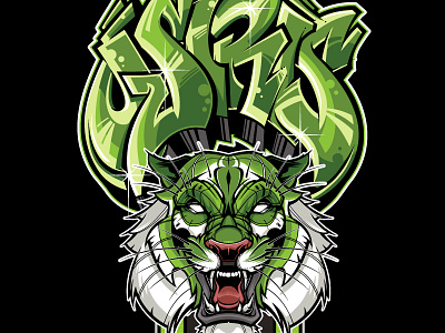 Tiger illustration graffiti lettering tag tiger tiger vector vector illustration