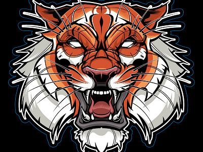 Tiger illustration color V2 cartoon illustration tiger vector