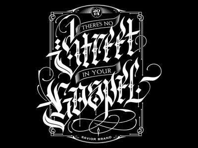 Street Gospel calligraphy lettering type. typography