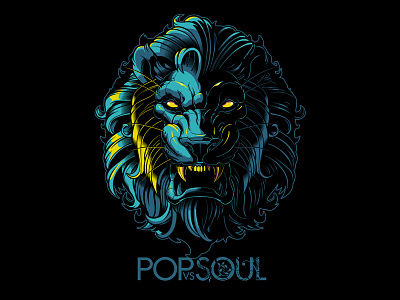 POP VS SOUL cover art lion lion illustration lion vector sweyda vector vector illustration