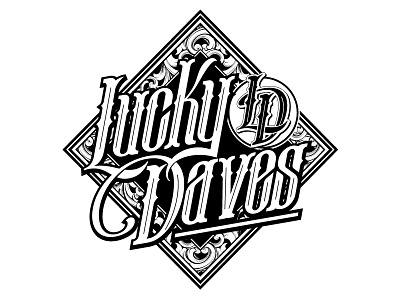 Lucky Daves custom lettering lettering logo logo development motorcycles type typography