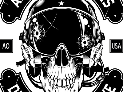 Death from above jet pilot vector pilot drawing skull illustration sweyda