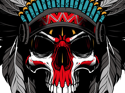 Indian Chief indian illustration indian skull illustration indian skull vector sweyda