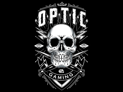 Optic Gaming Merch opticgaming skull skull vector sweyda switchblade vector illustration