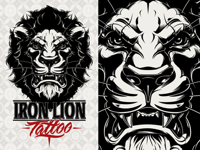 Lion Illustration illustration lettering lion pattern tattoo type typography vector