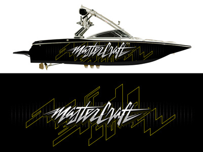 Mastercraft Boat Wrap2 action sports boat decal boat wrap custom graphics lettering mastercraft type typography vector