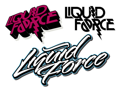 Liquid Force wakeboard type custom lettering design graphic design graphics lettering type typography vector