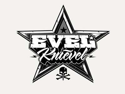 Evel Knievel custom lettering design graphic design graphics hand lettering lettering type typography vector