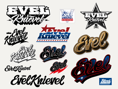 Evel Knievel custom custom lettering daredevil evel evel knievel graphics hand lettering lettering type typography vector