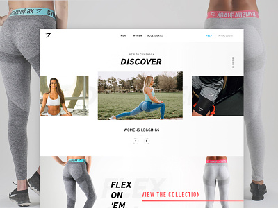 Gymshark Concept 02 blue ecommerce fitness gym retail shop simple ui webdesign website