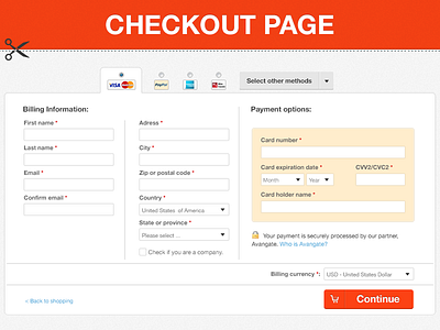 Checkout Page Preview billing cart checkout page payment method shopping shopping cart template