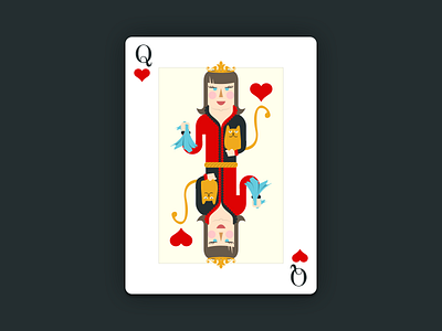 Queen Playing Card Illustration illustration playing cards queen queen of heart red heart