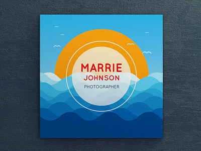 PhotoMarina - Square Business Card business card illustration marina print template square business card