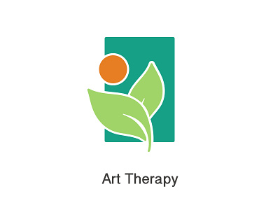 Logo Art Therapy art therapy dragos design green logo natural orange plant