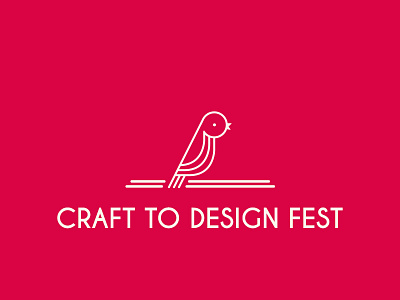 Logo Craft To Design Fest bird craft line art logo nightingale philomel red simple white