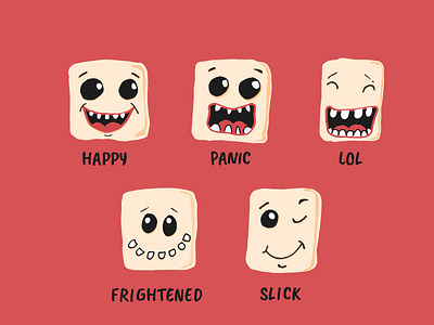 Emotional Week Icons Illustration dalex sketoneto emotions faces frightened happy icons illustration lol panic slick week
