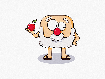 Wise Man With Apple - Character Illustration