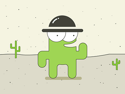 The Cactus Man cactus character dalex desert green icon illustration man sketoneto