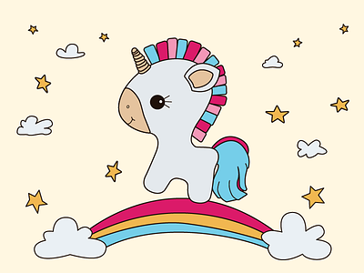 Unicorn Illustration dalex illustration rainbow sketoneto unicorn