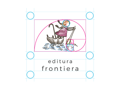 Frontiera Publishing House Logo child dalex dragos frontiera illustration kid logo publishing house river sketoneto umbrela