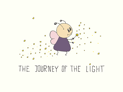 Logo The Jurney Of The Light Wip dalex doodle dragos draw fairy fire fly illustration kid light logo sketch stars