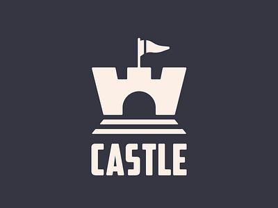 Logo Castle castle dragos flag flat logo logo castle simple