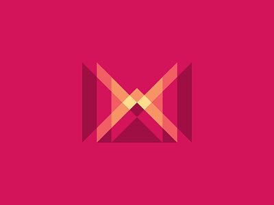 Logo M dalex dragos illustration letter logo m red simple sketoneto triangles