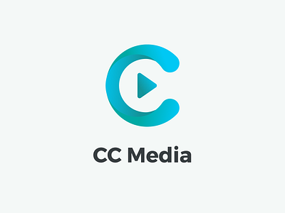 Logo CC Media - V2 blue c cc dragos dragos.space letter logo logotype media play typo