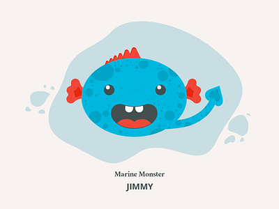 Jimmy - Marine Monster blue dragos flat illustration jimmy logo marine monster mascot mascot logo monster red