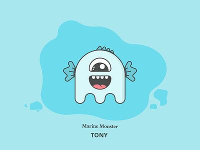 Tony - Marine Monster blue dragos fish logo marine monster mascot mascot logo sea tony
