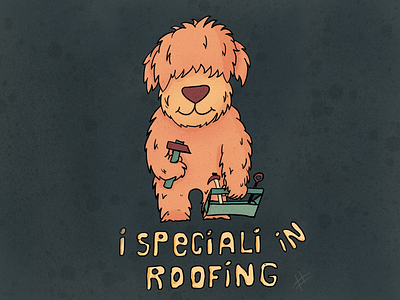 Roofing Dog dog dragos illustration ipad marine monster procreate roof roofing