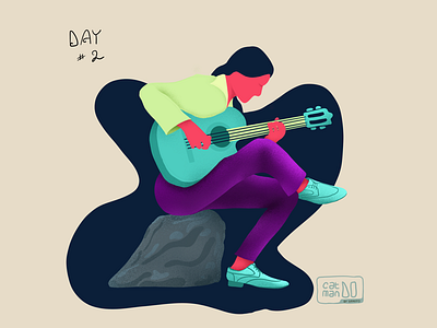 Day #2 - The Guitarist catmando character design challenge dragos draw guitar guitar player guitarist illustration illustration challenge