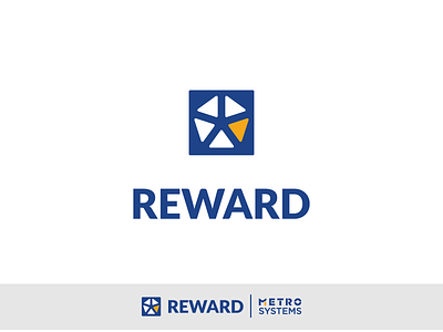 Logo Reward WIP V4 blue design diamond dragos alexandru illustration logo metro systems reward vector white yellow