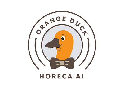 Logo Orange Duck alexandru dragos app branding design duck horeca ai illustration metrosystems orange orange duck typography vector