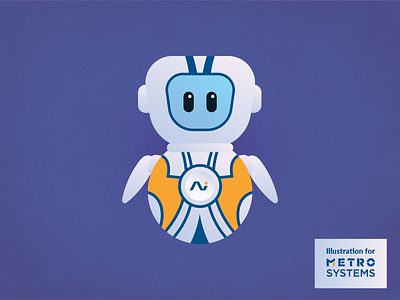 Illustration Robot V1 android blue boot chatbot dragos alexandru mascot robot symbol yellow