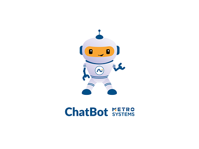 Illustration Robot V3 (Final) android bot branding chat chatbot design dragos dragos alexandru flat icon illustration logo mascot metro systems robot simple vector yellow